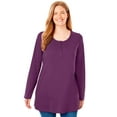 thumbnail image 1 of Woman Within Plus Size Perfect Long-Sleeve Henley Tee, 1 of 4