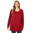 thumbnail image 1 of Woman Within Plus Size Perfect Long-Sleeve Henley Tee, 1 of 4