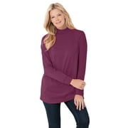 Woman Within Plus Size Perfect Long-Sleeve Mockneck Tee (Petite Available)