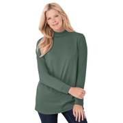 Woman Within Plus Size Perfect Long-Sleeve Mockneck Tee (Petite Available)