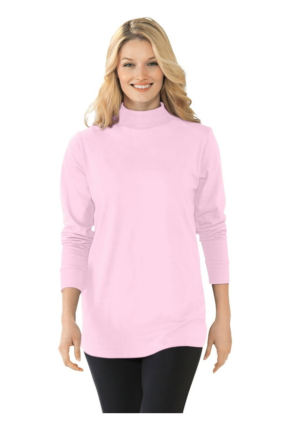 Plus Size Perfect Long-Sleeve Mockneck Tee (Petite Available)