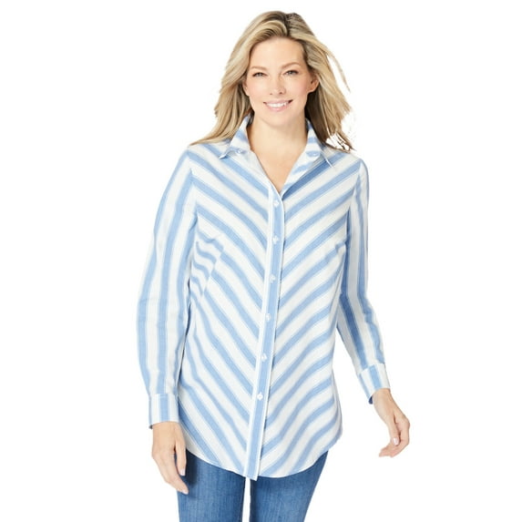 Woman Within Plus Size Perfect Long Sleeve Shirt