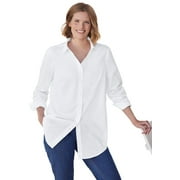 Woman Within Plus Size Petite Perfect Long Sleeve Shirt