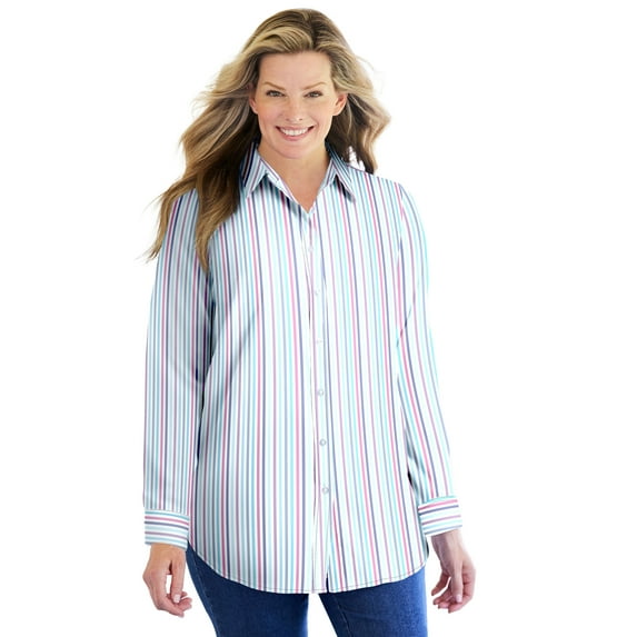 Woman Within Plus Size Perfect Long Sleeve Shirt
