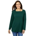 thumbnail image 1 of Woman Within Plus Size Perfect Long-Sleeve Square-Neck Tee, 1 of 3