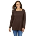 thumbnail image 1 of Woman Within Plus Size Perfect Long-Sleeve Square-Neck Tee, 1 of 3