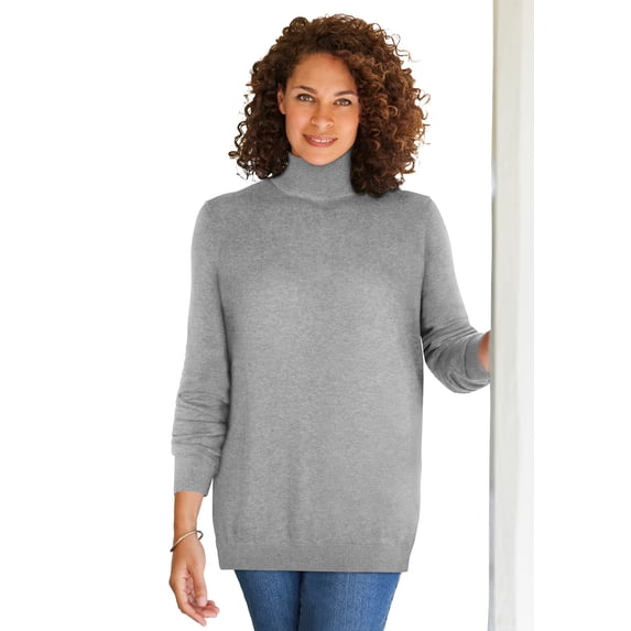 Woman Within Plus Size Perfect Long Sleeve Turtleneck Sweater