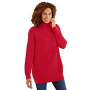 Woman Within Plus Size Perfect Long Sleeve Turtleneck Sweater