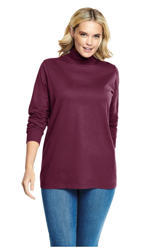 Plus Size Perfect Long-Sleeve Turtleneck Tee (Petite Available)