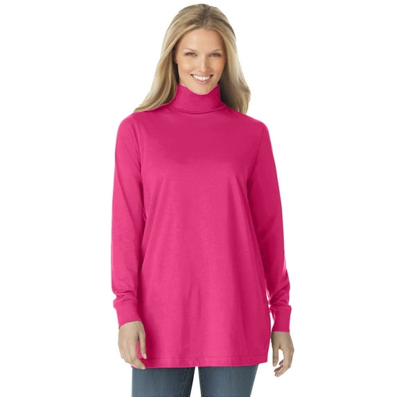 Woman Within Plus Size Perfect Long-Sleeve Turtleneck Tee (Petite Available)
