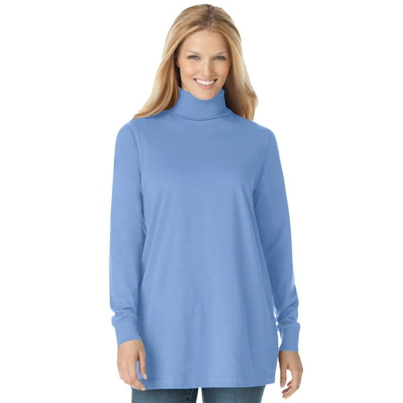 Woman Within Plus Size Perfect Long-Sleeve Turtleneck Tee (Petite Available)