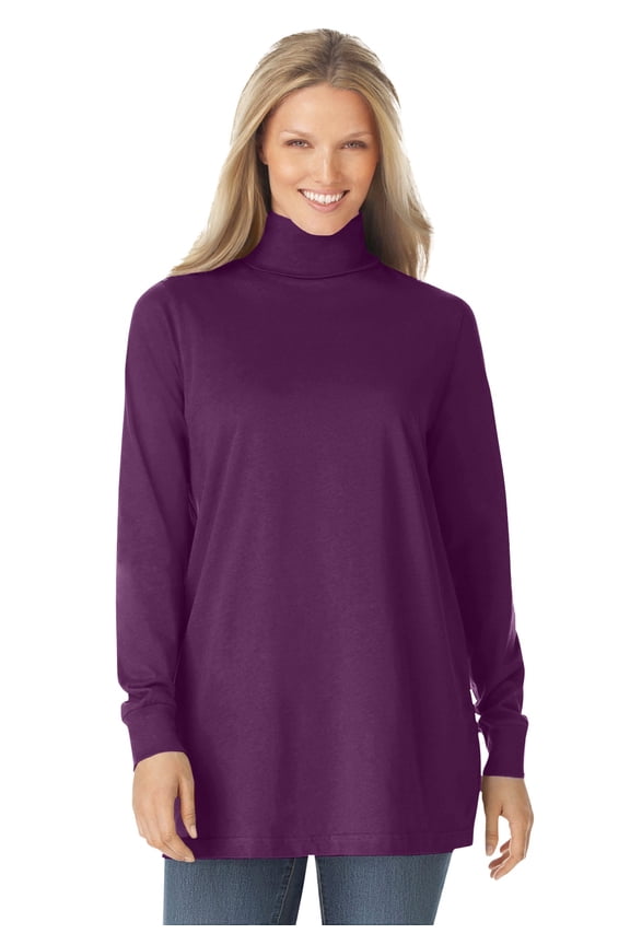 Plus Size Perfect Long-Sleeve Turtleneck Tee (Petite Available)