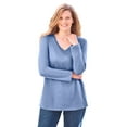 thumbnail image 1 of Woman Within Plus Size Perfect Long-Sleeve V-Neck Tee, 1 of 6