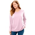 thumbnail image 1 of Woman Within Plus Size Perfect Long-Sleeve V-Neck Tee, 1 of 6