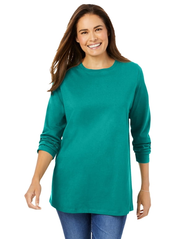 Plus Size Perfect Long-Sleeve V-Neck Tee