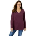 thumbnail image 1 of Woman Within Plus Size Perfect Long-Sleeve V-Neck Tee, 1 of 6