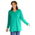 thumbnail image 1 of Woman Within Plus Size Perfect Long-Sleeve V-Neck Tunic, 1 of 5