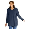 thumbnail image 1 of Woman Within Plus Size Perfect Long-Sleeve V-Neck Tunic, 1 of 5