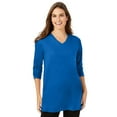 thumbnail image 1 of Woman Within Plus Size Perfect Long-Sleeve V-Neck Tunic, 1 of 5