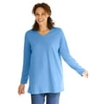 thumbnail image 1 of Woman Within Plus Size Perfect Long-Sleeve V-Neck Tunic, 1 of 6