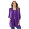 thumbnail image 1 of Woman Within Plus Size Perfect Longer-Length Cotton Cardigan Sweater, 1 of 6