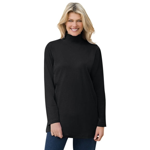 Woman Within Plus Size Perfect Mockneck Tunic