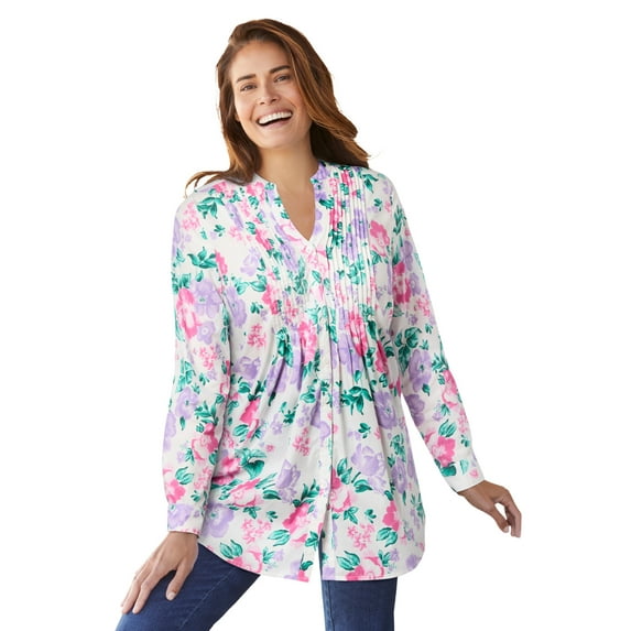 Woman Within Plus Size Perfect Pintuck Tunic