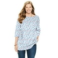 thumbnail image 1 of Woman Within Plus Size Perfect Printed Elbow-Sleeve Boatneck Tee, 1 of 4