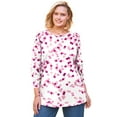 thumbnail image 1 of Woman Within Plus Size Perfect Printed Long-Sleeve Crewneck Tee, 1 of 6