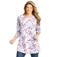 thumbnail image 1 of Woman Within Plus Size Perfect Printed Long-Sleeve Crewneck Tunic, 1 of 5