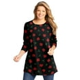 thumbnail image 1 of Woman Within Plus Size Perfect Printed Long-Sleeve Crewneck Tunic, 1 of 5