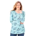 thumbnail image 1 of Woman Within Plus Size Perfect Printed Long-Sleeve V-Neck Tee, 1 of 6