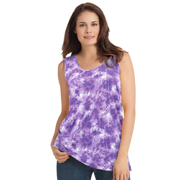 Woman Within Plus Size Perfect Printed Scoopneck Tank