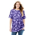 thumbnail image 1 of Woman Within Plus Size Perfect Printed Short-Sleeve Boatneck Tunic, 1 of 6