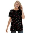 thumbnail image 1 of Woman Within Plus Size Perfect Printed Short-Sleeve Crewneck Tee, 1 of 4