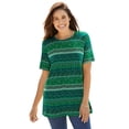 thumbnail image 1 of Woman Within Plus Size Perfect Printed Short-Sleeve Crewneck Tee, 1 of 4