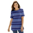thumbnail image 1 of Woman Within Plus Size Perfect Printed Short-Sleeve Crewneck Tee, 1 of 3