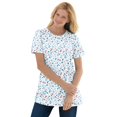 thumbnail image 1 of Woman Within Plus Size Perfect Printed Short-Sleeve Crewneck Tee, 1 of 6