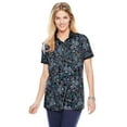 thumbnail image 1 of Woman Within Plus Size Perfect Printed Short-Sleeve Polo Shirt, 1 of 6