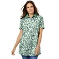 thumbnail image 1 of Woman Within Plus Size Perfect Printed Short-Sleeve Polo Shirt, 1 of 5