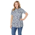 thumbnail image 1 of Woman Within Plus Size Perfect Printed Short-Sleeve Polo Shirt, 1 of 5