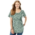 thumbnail image 1 of Woman Within Plus Size Perfect Printed Short-Sleeve Scoopneck Tee, 1 of 5