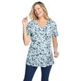 thumbnail image 1 of Woman Within Plus Size Perfect Printed Short-Sleeve V-Neck Tee, 1 of 6