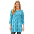 thumbnail image 1 of Woman Within Plus Size Perfect Printed Three-Quarter-Sleeve Scoopneck Tunic, 1 of 5