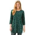 thumbnail image 1 of Woman Within Plus Size Perfect Printed Three-Quarter-Sleeve Scoopneck Tunic, 1 of 5
