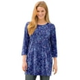 thumbnail image 1 of Woman Within Plus Size Perfect Printed Three-Quarter-Sleeve Scoopneck Tunic, 1 of 5