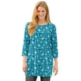 thumbnail image 1 of Woman Within Plus Size Perfect Printed Three-Quarter-Sleeve Scoopneck Tunic, 1 of 6