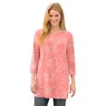 thumbnail image 1 of Woman Within Plus Size Perfect Printed Three-Quarter-Sleeve Scoopneck Tunic, 1 of 5