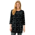 thumbnail image 1 of Woman Within Plus Size Perfect Printed Three-Quarter-Sleeve Scoopneck Tunic, 1 of 6