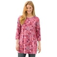 thumbnail image 1 of Woman Within Plus Size Perfect Printed Three-Quarter-Sleeve Scoopneck Tunic, 1 of 6